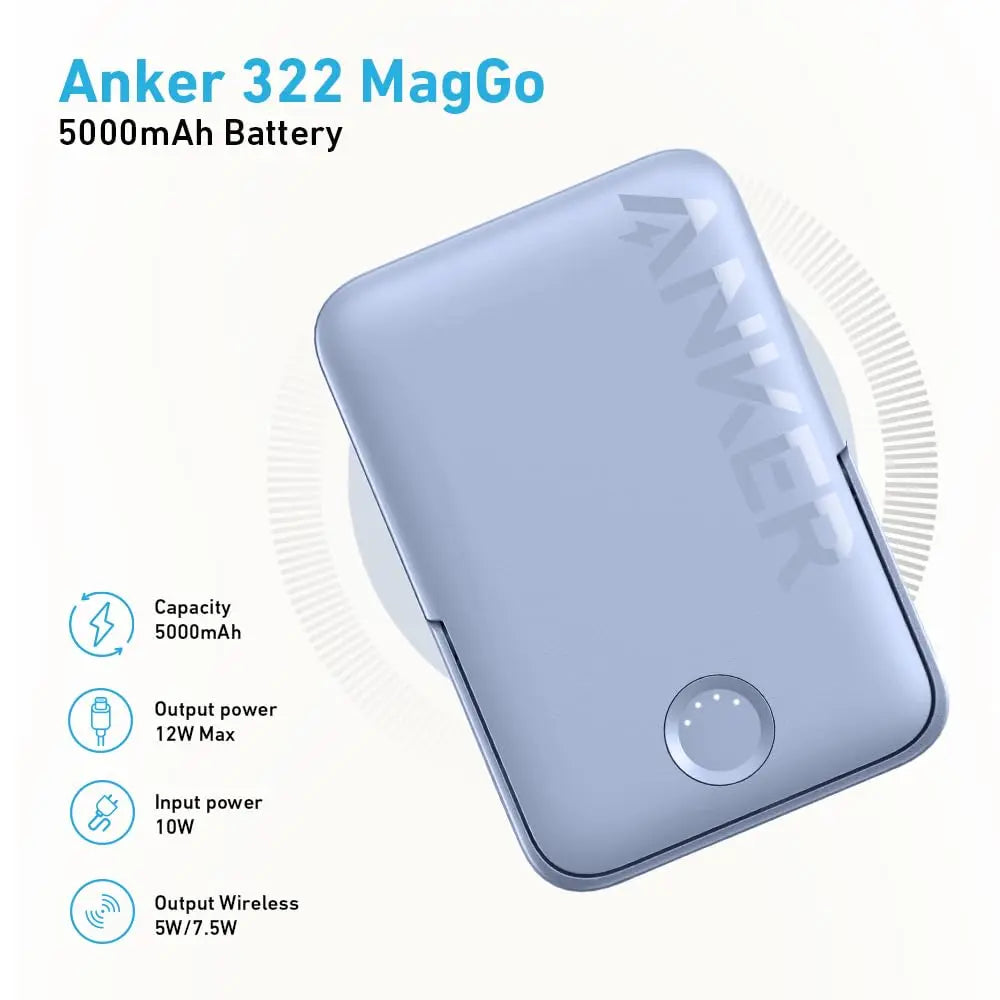 Anker 322 PowerCore MagGo A1618H11-BK بطارية ماج سيف