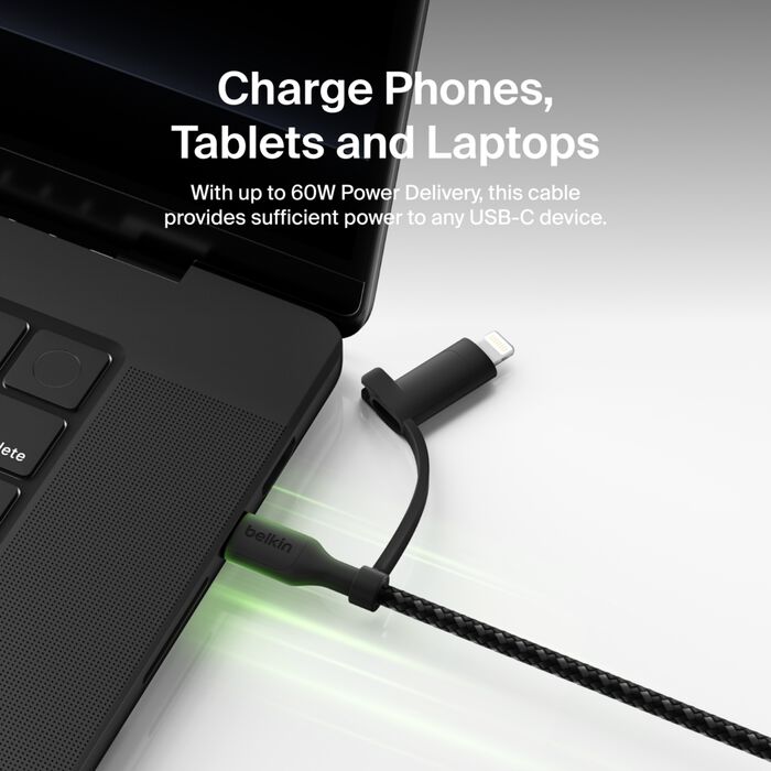 Belkin 2-in-1 Cable with USB-C and  Lightning Adapter