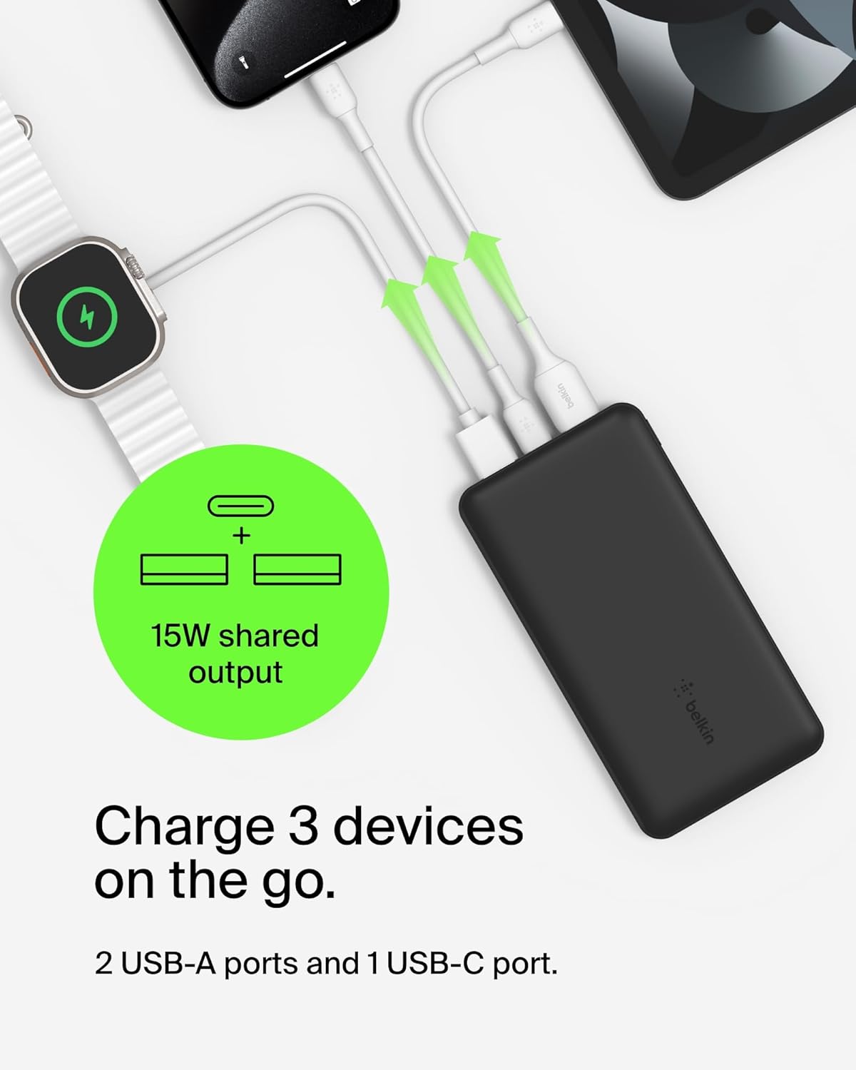 Belkin Portable Charger, 4-in-1 Power Bundle