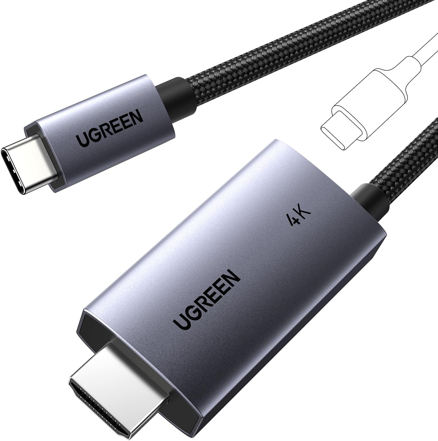 UGREEN 4K@60Hz Unidirectional USB C to HDMI Cable 2M