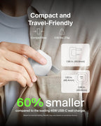 Belkin Compact Wall Charger 45W + USB-C to USB-C Cable, Fast Charging