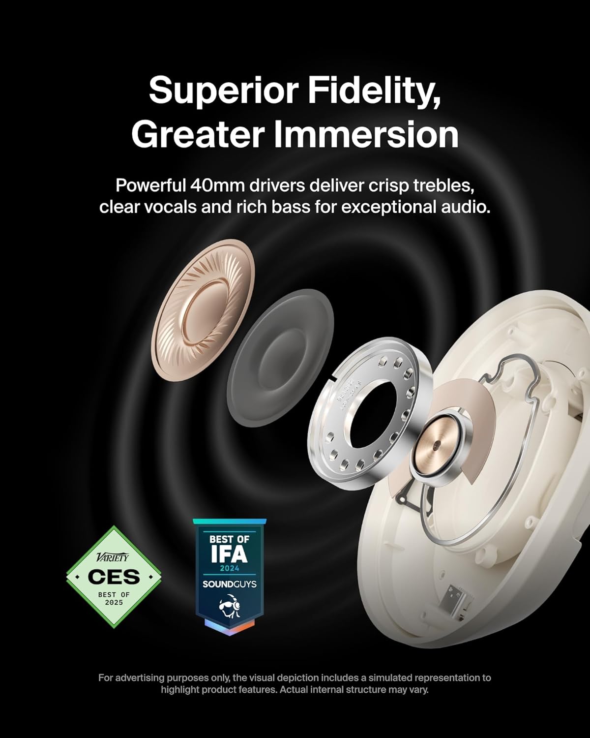 Belkin SoundForm Isolate Active Noise-Cancelling Wireless Headphones