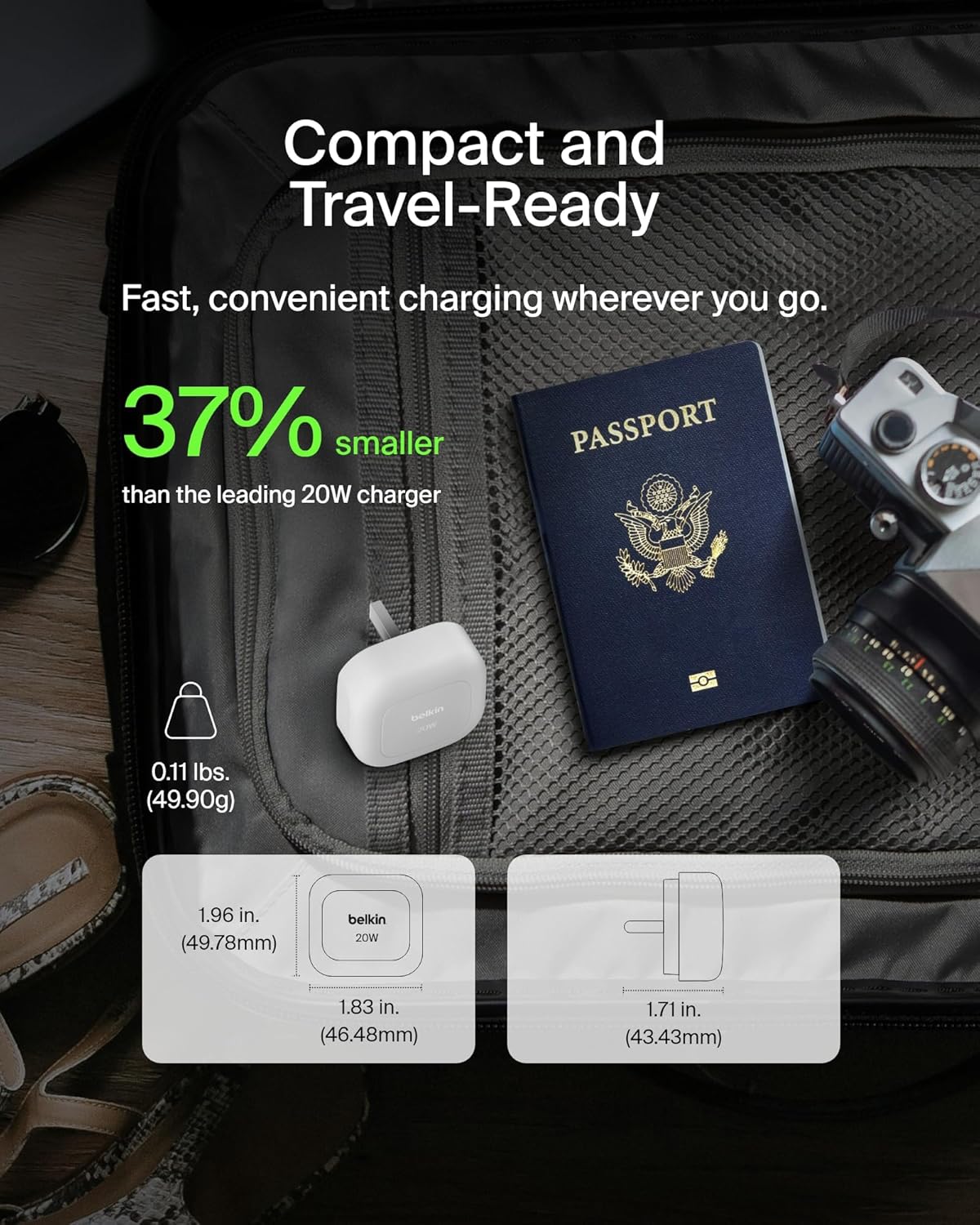 Belkin BoostCharge 20W Cubic Wall Charger with 1m C-C Cable