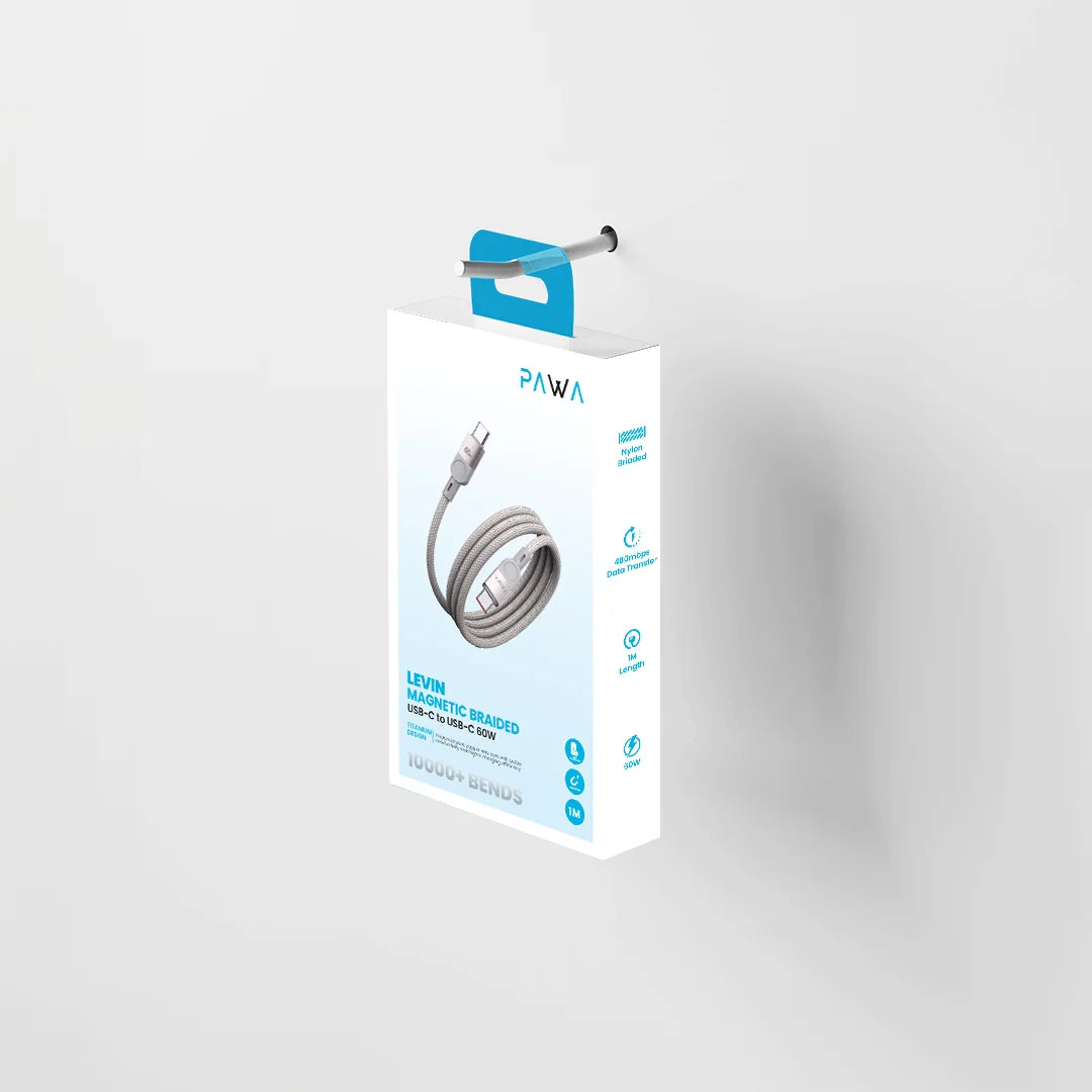 Pawa Levin Magnetic Braided USB-C to USB-C 60W